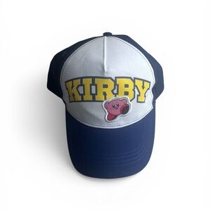 Kirby Kids Navy and White Cap with Pink Character Patch